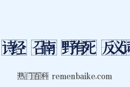 诗经·召南·野有死麕反义词是什么意思的图片
